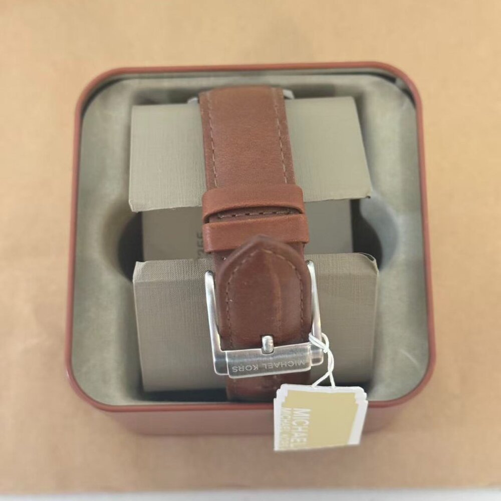 Michael Kors  MK8859 Layton Brown Leather Men's Watch - Picture 3 of 5